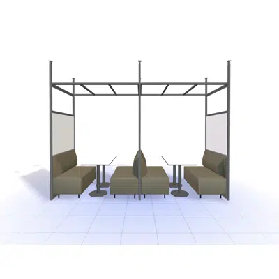 Image for 4T - H2400 - Double W1200 Bank Booth, Ceiling X2