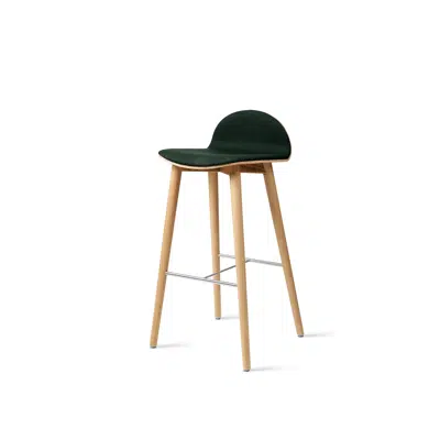 画像 Nam Nam Wood - Bar Stool Low Back - Front Upholstered