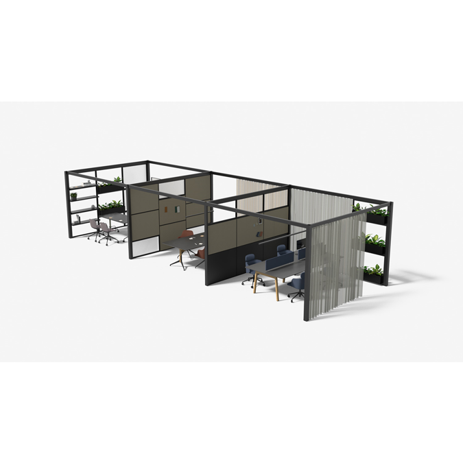 BIM objects - Free download! 4T - Rooms - Config 3 | BIMobject