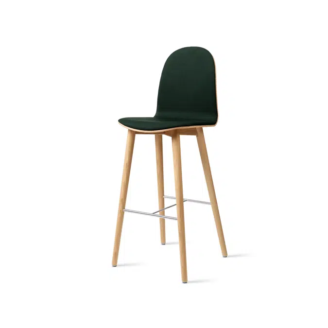 Nam Nam - Wood Bar Stool Highback - Front Upholstered