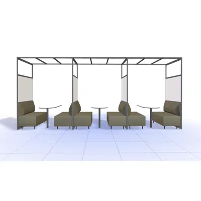 画像 4T - H2400 - Double W1200 Bank Booth, Wall X3