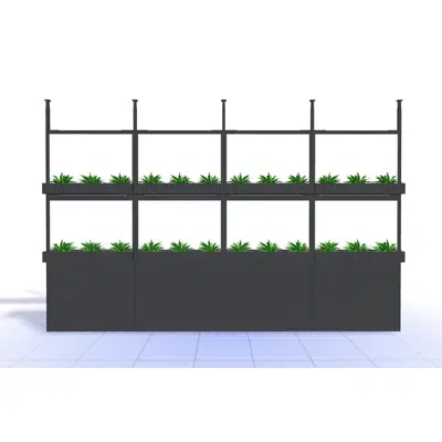 afbeelding voor 4T - H2700 - W1200 - Ceiling Mounted Wall Unit X4 with Plant Boxes 