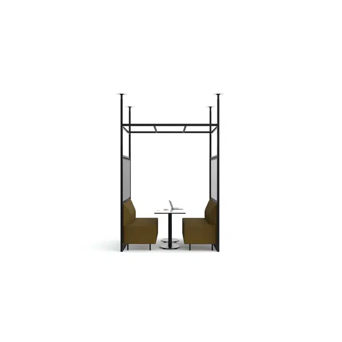 4T - H2400 - Double W1200 Bank Booth, Ceiling X1