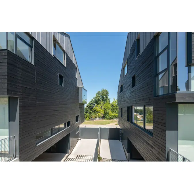 Exterior Cladding System - Pine Wood for ventilated façade with visible fixing