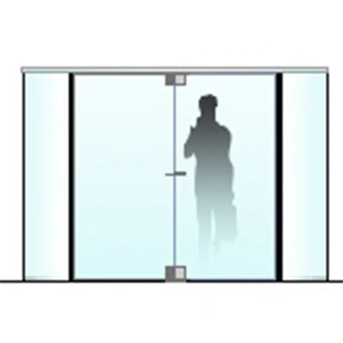 Glass 4-wing revolving door 1.8 to 3.0 m ∅ 