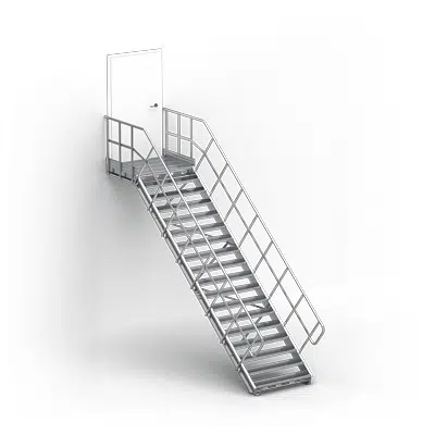 obraz dla Linea  - straight stairs for industry by TLC, landing with frontal exit
