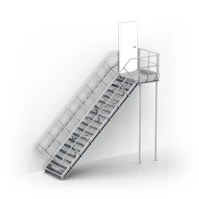 obraz dla Linea  - straight stairs with landing for industry by TLC, supported by posts