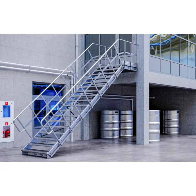 Linea -  schody proste dla przemysłu firmy TLC 