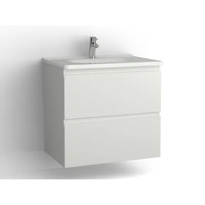画像 Flow bathroom cabinet with washbasin 750 2 drawers, single finish