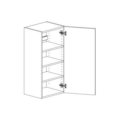 画像 Wall cabinet height 850mm with three shelves 400mm