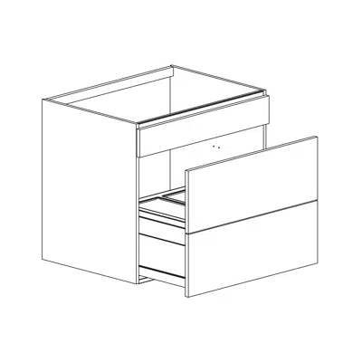 画像 Base cabinet for sink with retracted 460 bottom and disposal drawer Ängsö 800mm