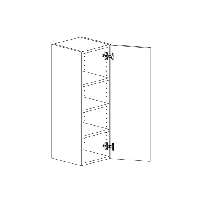 Wall cabinet height 850mm with three shelves 300mm