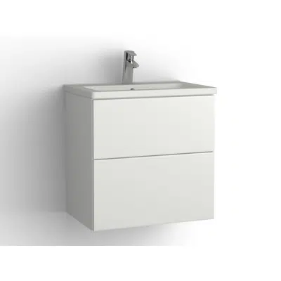 画像 Free bathroom cabinet with washbasin 615 Compact drawers, single finish