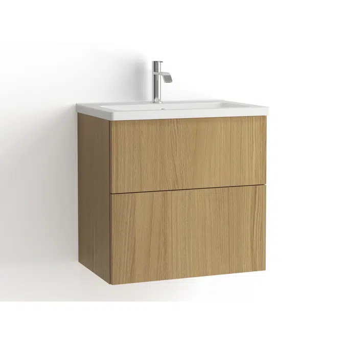 Free bathroom cabinet with washbasin 615 Compact drawers, single finish