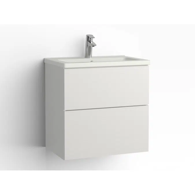 Free bathroom cabinet with washbasin 615 Compact drawers, single finish