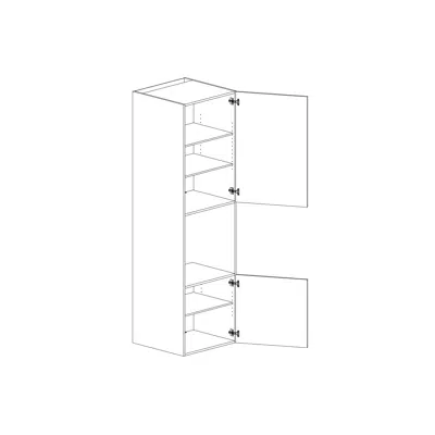 Image for High cabinet height 2100mm with opening 590mm three shelves and two doors 600mm