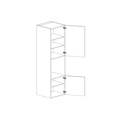 画像 High cabinet height 2100mm with opening 590mm three shelves and two doors 600mm