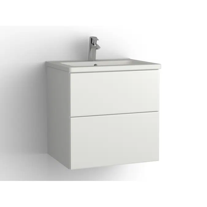 Free bathroom cabinet with washbasin 615 drawers, single finish