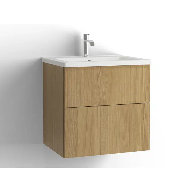 Free bathroom cabinet with washbasin 615 drawers, single finish