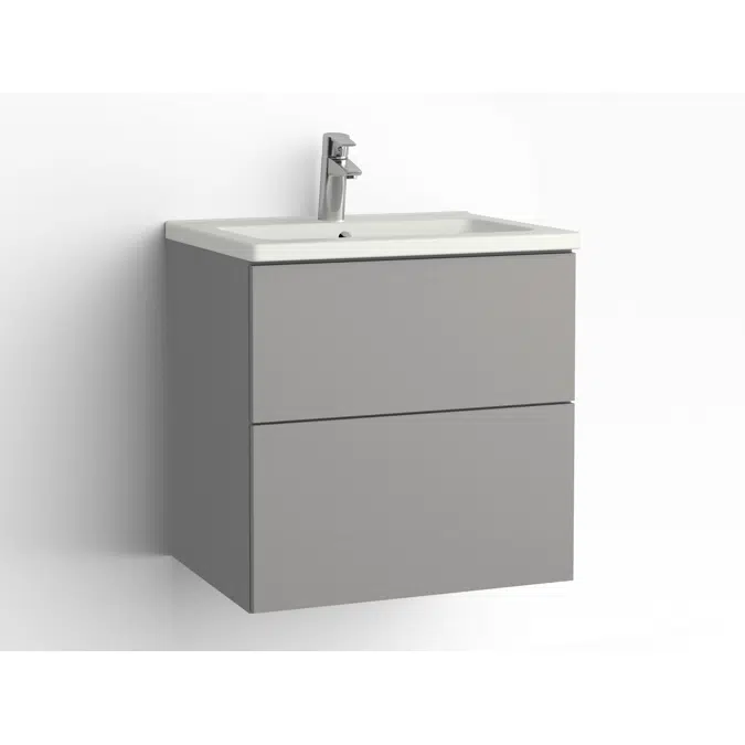 Free bathroom cabinet with washbasin 615 drawers, single finish