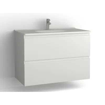 Image for Flow bathroom cabinet with washbasin 1000 2 drawers, single finish