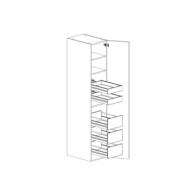 画像 High cabinet height 2100mm with five internal drawers 400mm