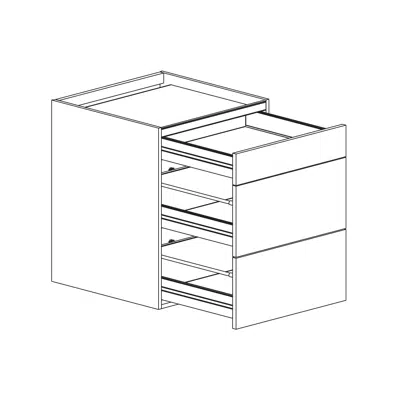 画像 Base cabinet for cooktop with three drawers 600mm