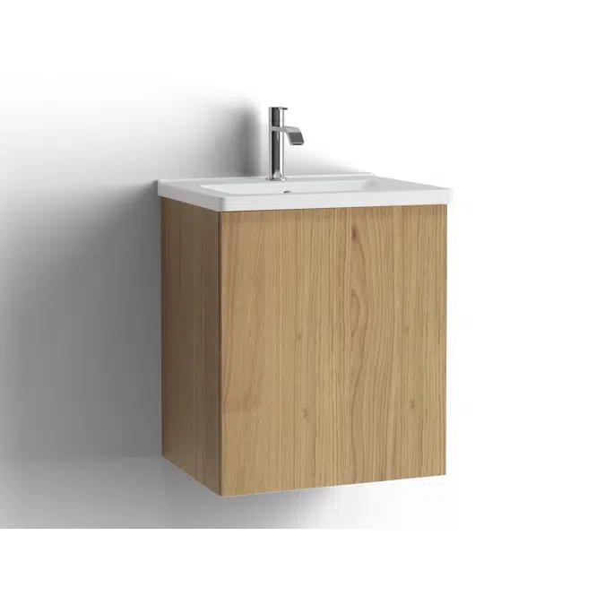 Free bathroom cabinet with washbasin 515 door, single finish