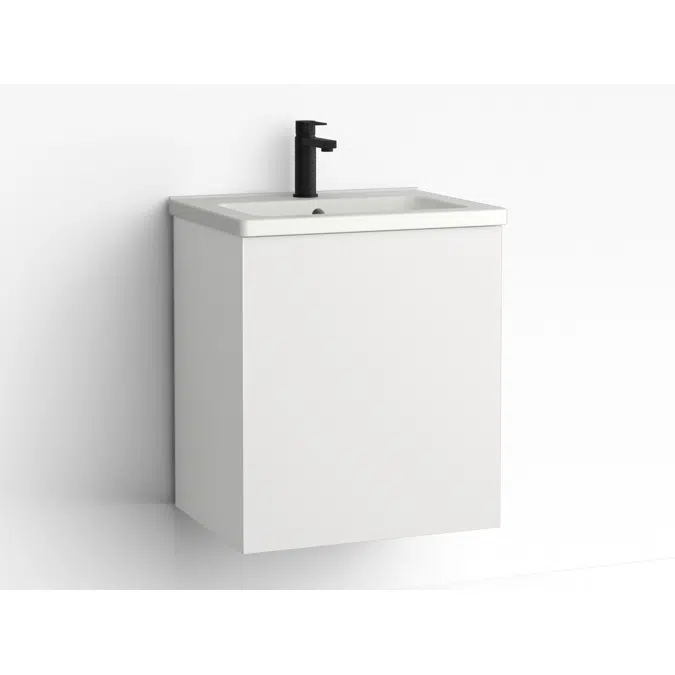 Free bathroom cabinet with washbasin 515 door, single finish