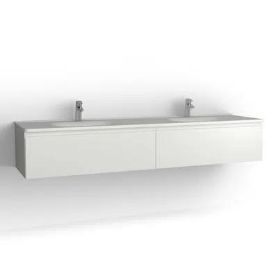 画像 Flow bathroom cabinet with washbasin 2000 double 2 drawers, single finish