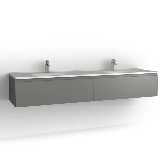 Flow bathroom cabinet with washbasin 2000 double 2 drawers, single finish