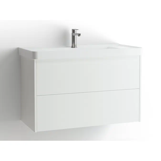 Mezzo Frame bathroom cabinet with washbasin 930 drawers, single finish