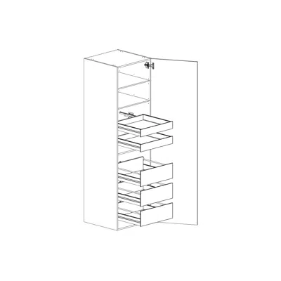 Image pour High cabinet height 2100mm with five internal drawers 600mm