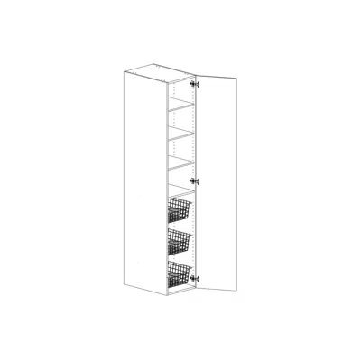 изображение для High cabinet height 2100mm with four shelves and three wire trays 400mm
