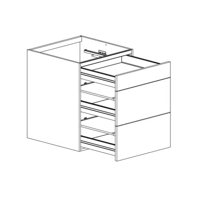 画像 Base cabinet with three drawers 600mm