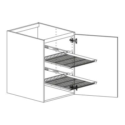 Image for Base cabinet for pots with two grid shelves 500mm