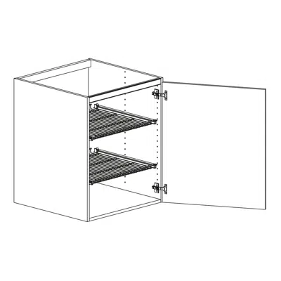 Image for Base cabinet for pots with two grid shelves 600mm