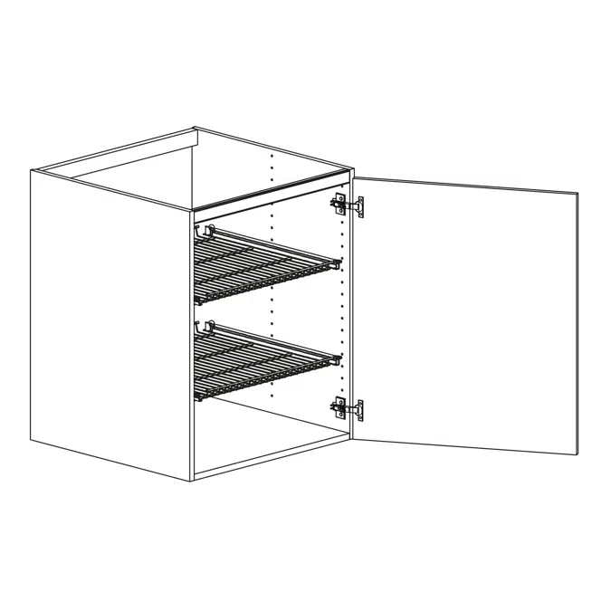 Base cabinet for pots with two grid shelves 600mm