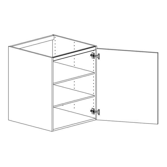 Base cabinet with two shelves 600mm