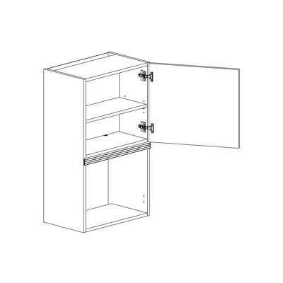 Obrázek pro Wall cabinet height 850mm with one shelf for micro 500mm