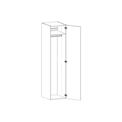 Image for High cabinet height 2100mm with one shelf and clothing bar 500mm