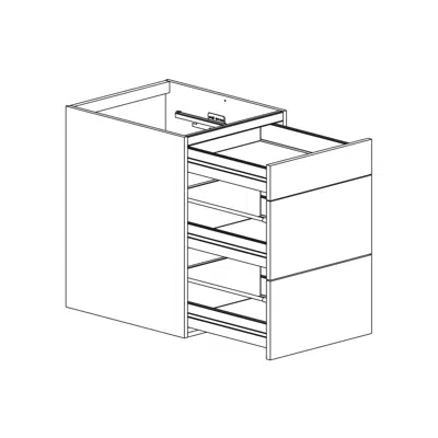 Base cabinet with three drawers 500mm için görüntü