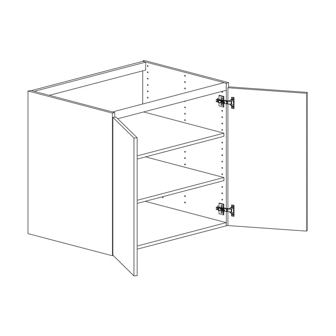 Base cabinet with two shelves 800mm
