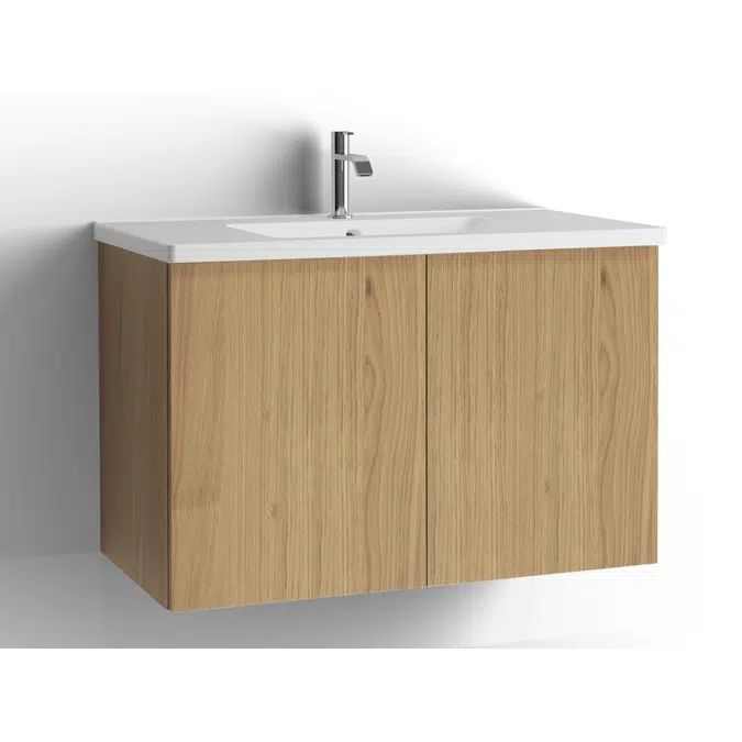 Free bathroom cabinet with washbasin 915 door, single finish