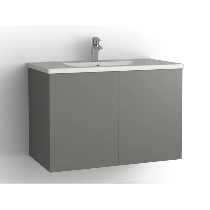 Free bathroom cabinet with washbasin 915 door, single finish