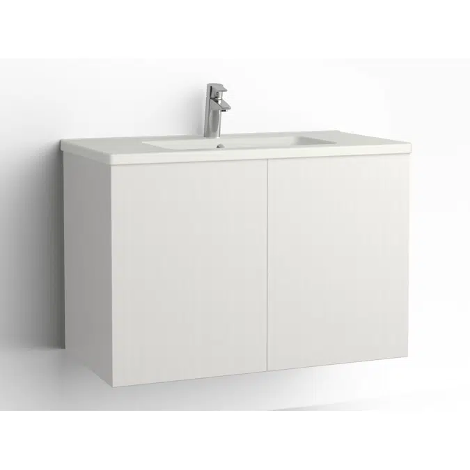 Free bathroom cabinet with washbasin 915 door, single finish