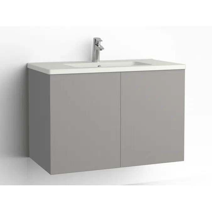 Free bathroom cabinet with washbasin 915 door, single finish