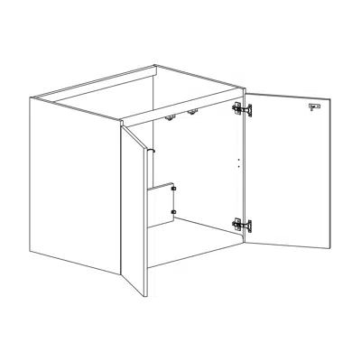 Base cabinet for sink with retracted 460 bottom, door 800mm için görüntü