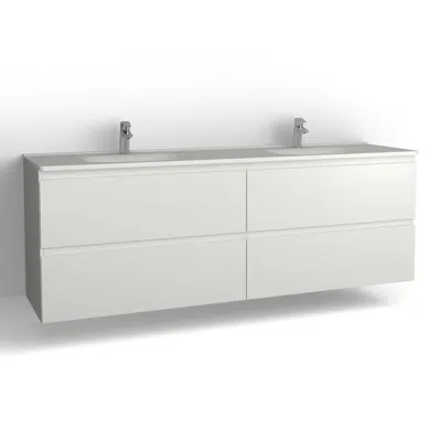 Image for Flow bathroom cabinet with washbasin 2000 double 4 drawers, single finish