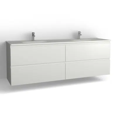 Flow bathroom cabinet with washbasin 2000 double 4 drawers, single finish 이미지